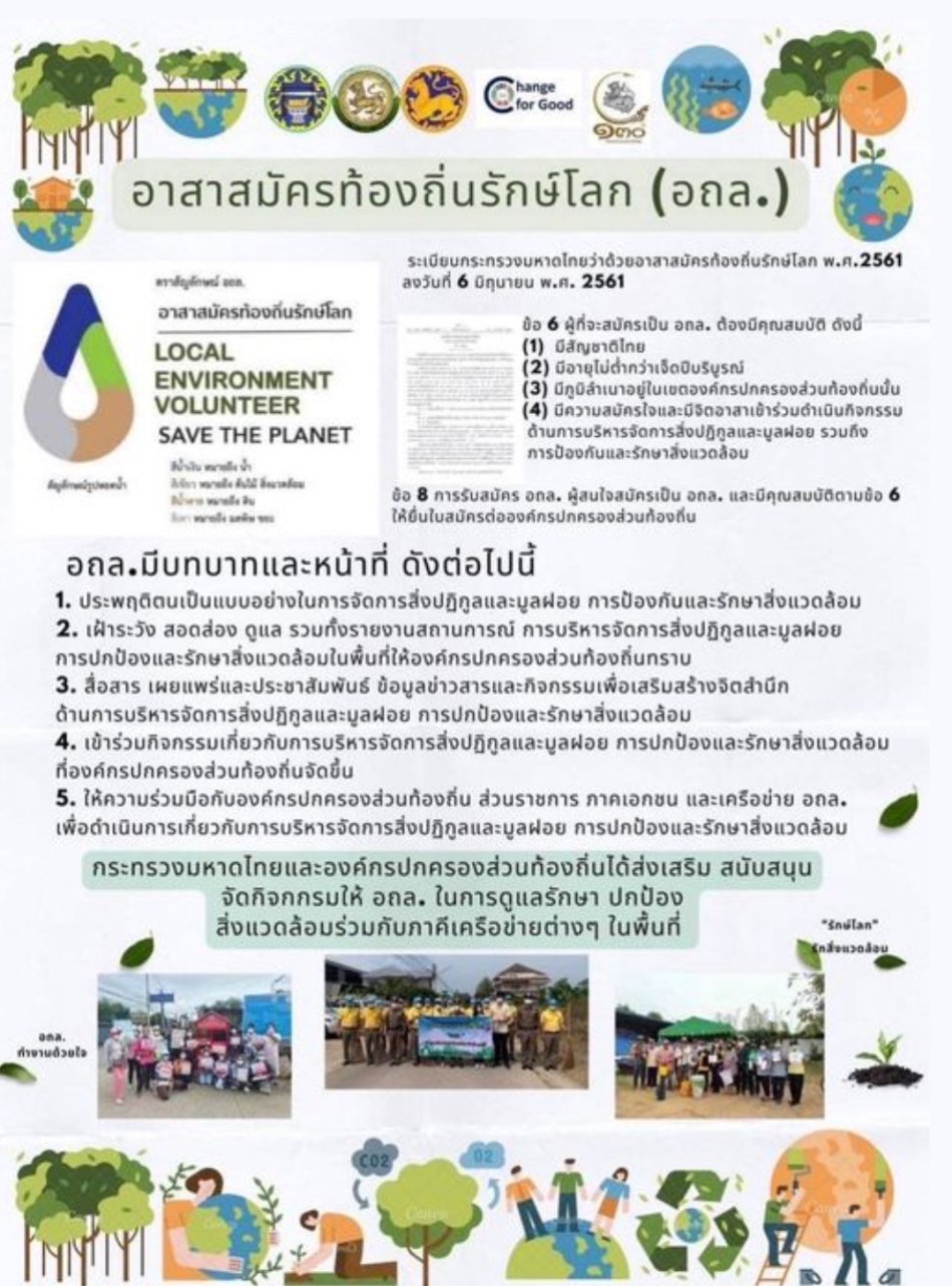 ประชาสัมพันธ์สัญลักษณ์อาสาสมัครท้องถิ่นรักษ์โลก (อถล.)